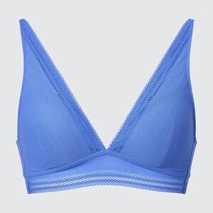 Uniqlo Wireless Bra (Relax) (Plunging Lace) - Blue